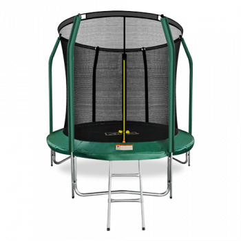 ARLAND Батут премиум 8FT с внутренней страховочной сеткой и лестницей (Dark green)