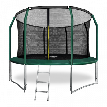 ARLAND Батут премиум 12FT с внутренней страховочной сеткой и лестницей (Dark green)